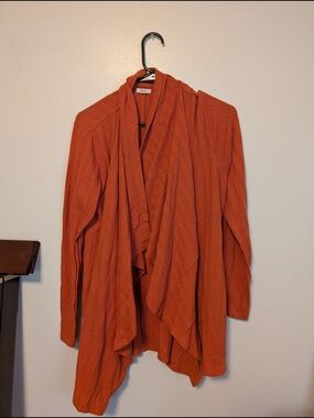 Maurices Cozy Open-Front Cardigan in Rust Orange